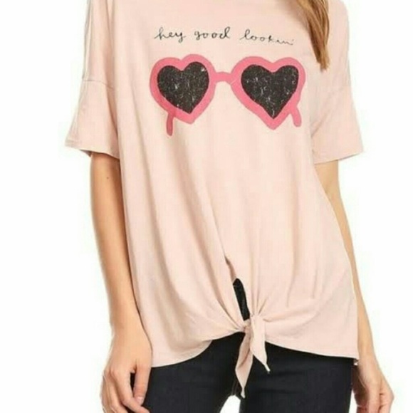 “hey Good Lookin” Tie Front Tee - Picture 4 of 6